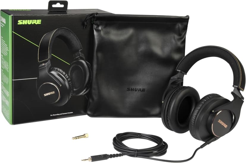 Shure SRH840A Over-Ear Wired Headphones for Critical Listening & Monitoring, Professional Headset, Tailored Frequency Response, Superior Detailed Sound, Adjustable & Collapsible Design - 2022 Version