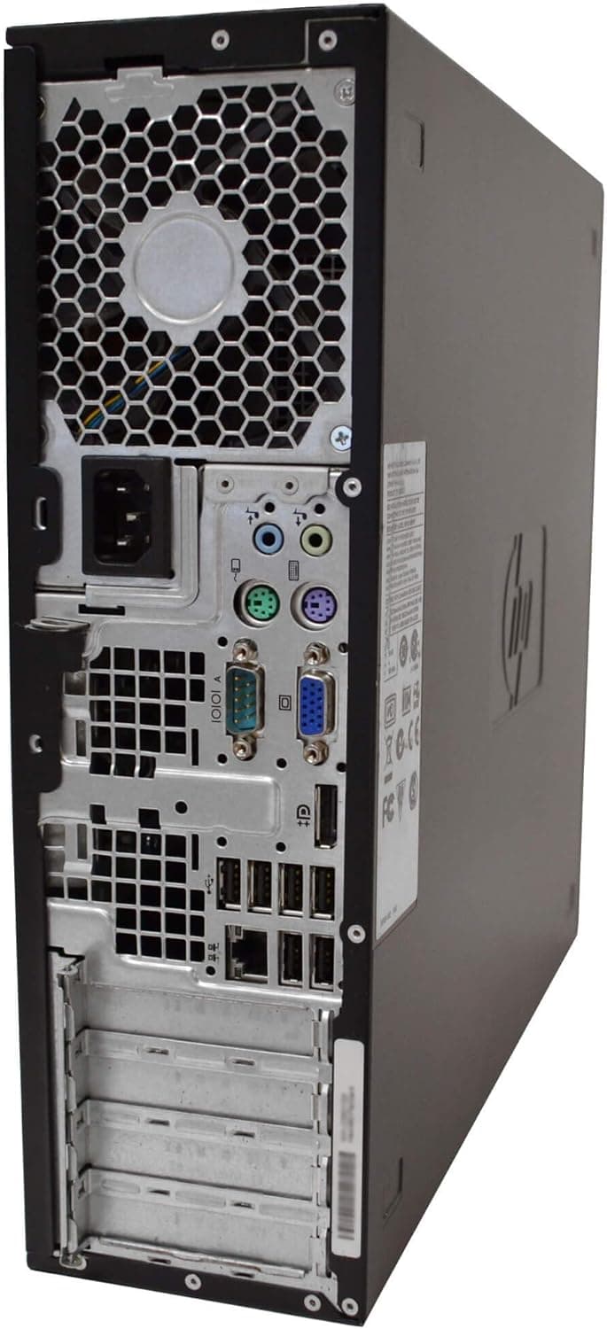 HP Elite Desktop Computer Intel Quad Core i5 3.1-GHz, 8 GB Ram, 1 TB, Dual 19in LCD Monitors, DVD, WiFi, Bluetooth, Windows 10 (Renewed)