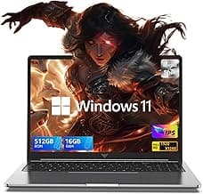 16.0-inch Gaming Laptop, 16GB DDR4 512GB SSD Laptop Computer, Windows 11 Laptop with 12th Quad-Core Processor(Up to 3.6GHz), 1920P FHD Display, WiFi 6, USB3.2, Type_C