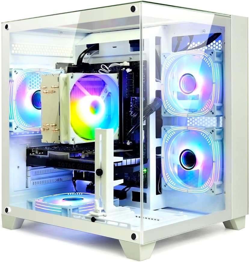 LXZ Gaming Desktop PC Core i5-13400F & Arc B580 12GB GPU, 32GB RAM, 1TB SSD - High Performance Desktop Computer for Gaming/Design (White)