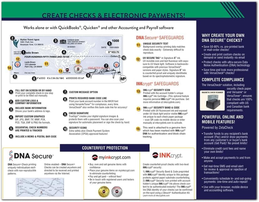 VersaCheck X1 2023 for QuickBooks - Finance and Check Creation Software [PC Download]