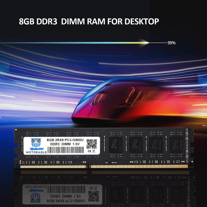 [DDR3 16GB RAM] 16GB KIT (2x8GB) DDR3 1600MHz PC3-12800U Non ECC Unbuffered 1.5V 2Rx8 Dual Rank 240 Pin UDIMM Desktop Memory RAM Module Upgrade