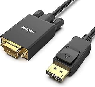 BENFEI DisplayPort to VGA Cable, 1.8M Display Port of Computer/Laptop to VGA of Monitor/Projector Gold-Plated Adapter (Not Bidirectional,Not Compatible with HDMI or USB)