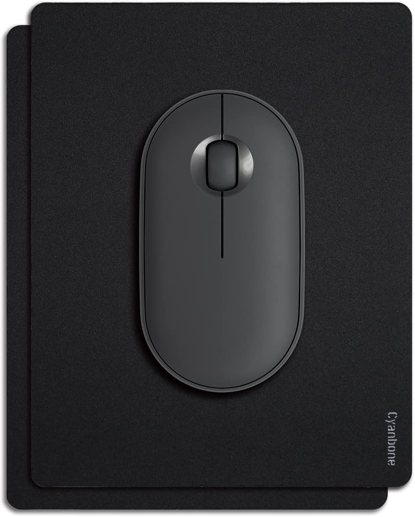 Mini Mouse Pad Small Size 2 Pack, Portable Mouse Pad for Laptop Waterproof, Cute Travel Mousepad Black with Non Slip Rubber Base for Wireless Mouse - 5.5 x 7 Inch