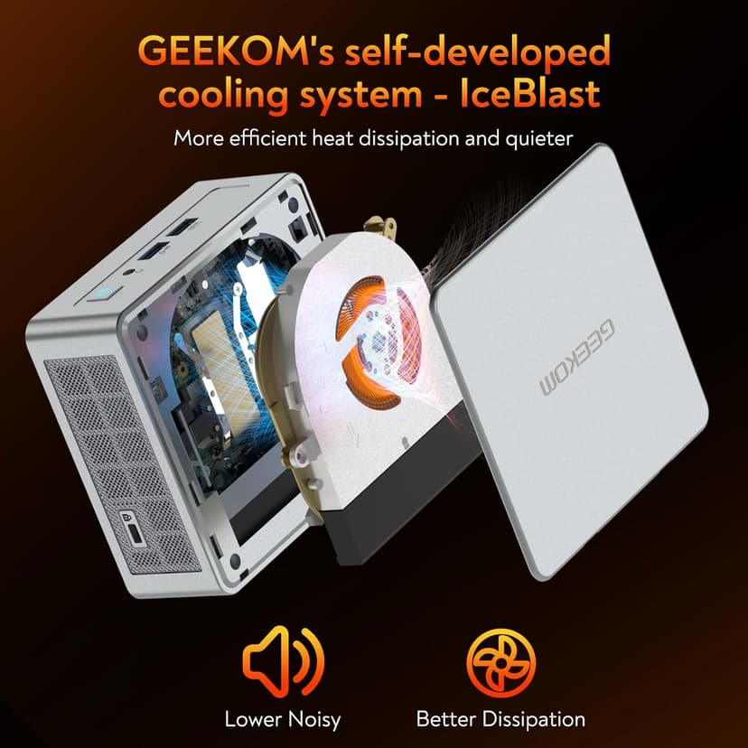 GEEKOM AE8 AI Mini PC, AMD Ryzen 9 8945HS Mini Computers(Up to 5.2GHz),32GB DDR5 RAM 1TB M.2 NVMe Gen4*4 SSD Windows 11 Pro Mini Desktop PC AMD Ryzen AI/Radeon 780M/Quad Display/8K/USB4/WIFI6E/BT5.2