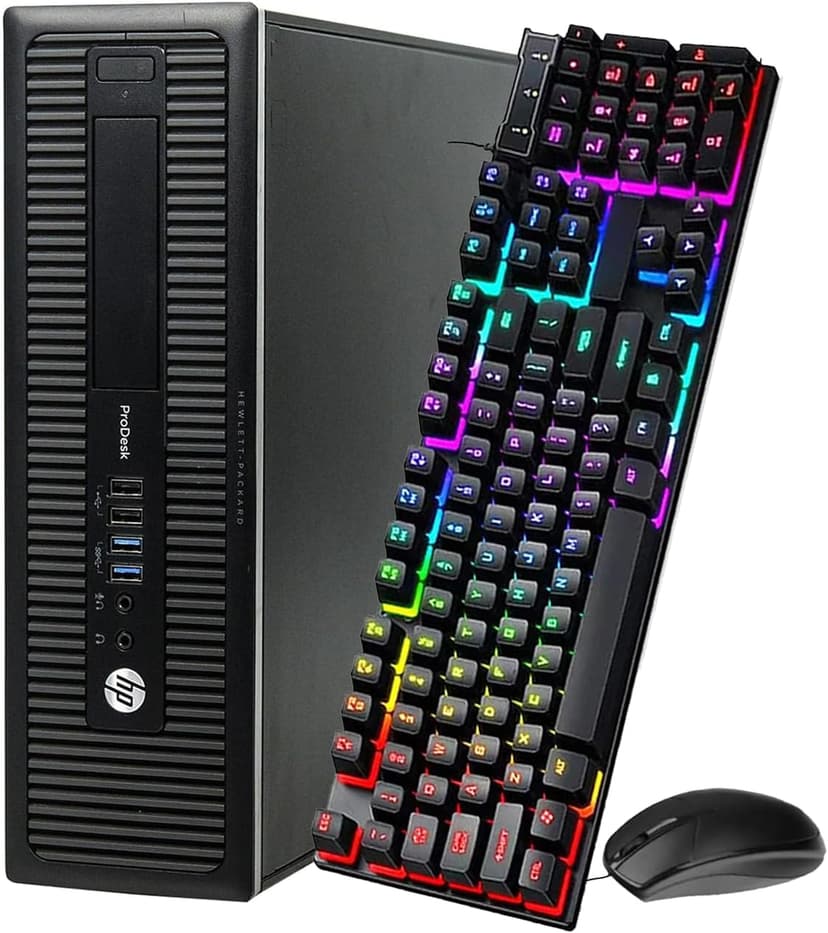 HP Prodesk 600 G2 SFF Desktop PC W11, SFF Computer w/ 24in LCD Monitor, i5-6500 Processor, 16GB RAM, 1TB SSD, RGB Speaker, DP Cable (Renewed)