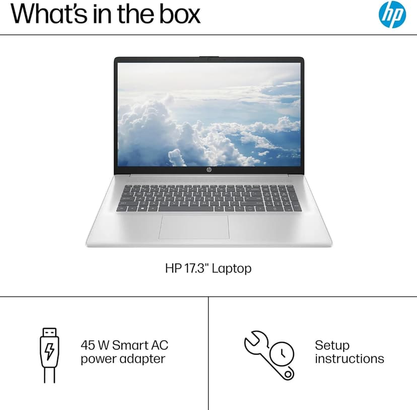 HP 17.3" FHD Business & Student Laptop Computer, 64GB RAM 2.5TB Storage (2TB SSD+512GB Docking Station Set), 6-Cores AMD Ryzen 5, Windows 11 Pro, PLUSERA Earphones, Silver