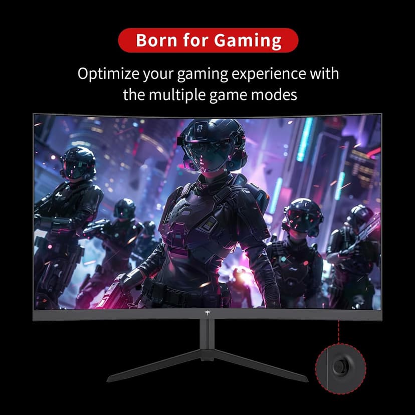 24 inch 1500R Curved Gaming Monitor 165Hz 1ms FHD 1080p VA Tilt Adaptive Sync HDR 110% sRGB DP/HDMI,VESA for Gaming Home Office Business PS5 PC Monitors