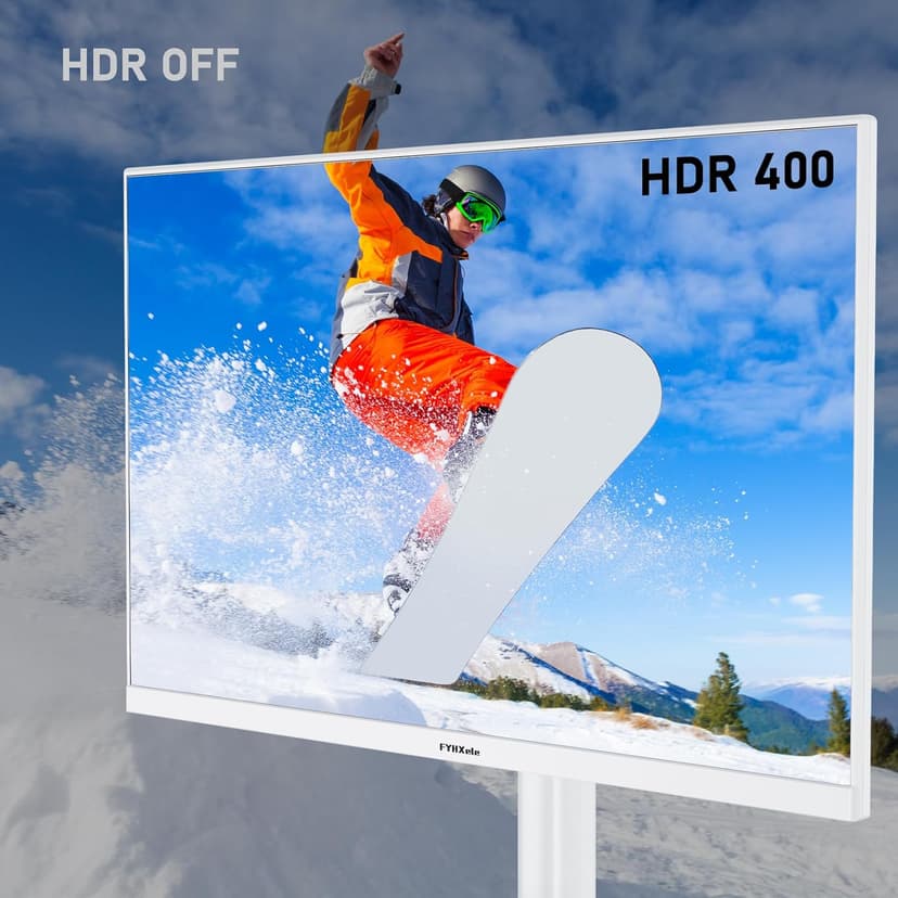 27 inch 4K Gaming Monitor, UHD 3840x2160 Fast IPS Panel Computer PC Monitor, 120Hz, 100% sRGB, FreeSync & G-Sync, HDR 400 Support, HDMI 2.1 & DP 1.4, VESA Mountable-White