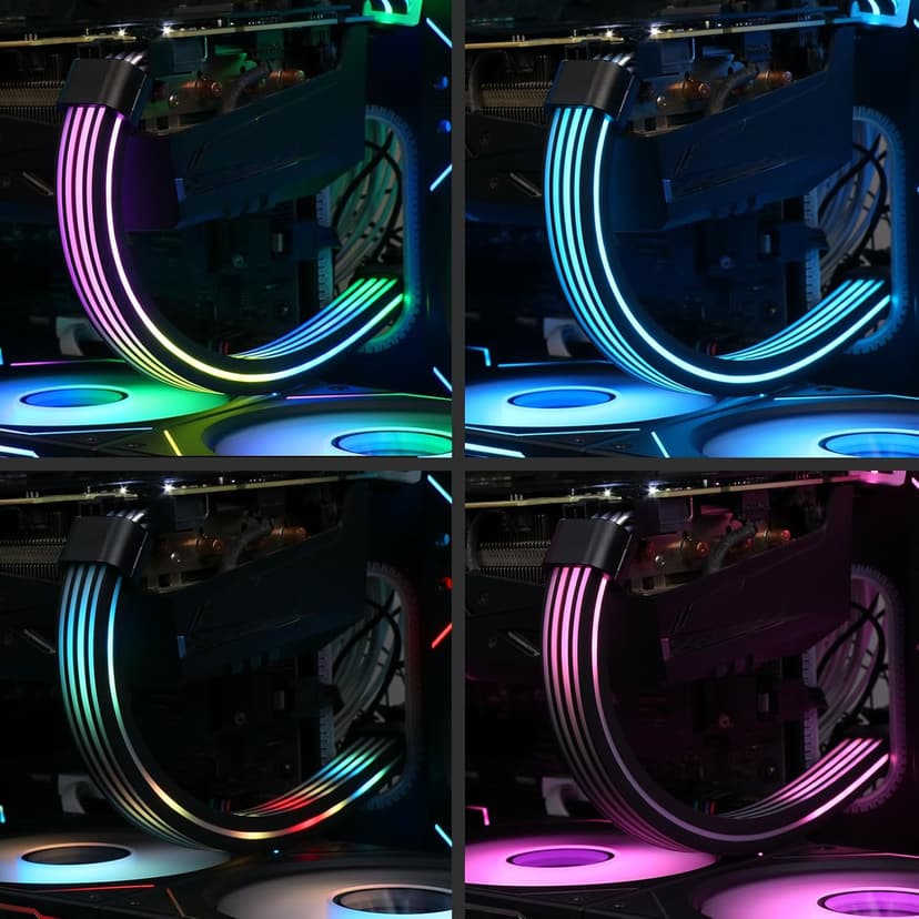 Sirlyr RGB 8 Pin PCIE Cable,Bright ARGB GPU Cables Extension for RTX 3060 4060 4070 Radeon RX 6600 580 Graphics Card Power Supply 5V3Pin PC Case Accessory Black