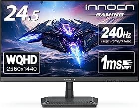 INNOCN 24.5" Gaming Monitor 1440p 240Hz QHD 2K PC Desktop Gaming Fast IPS HDMI 2.1 Display, DisplayPort, 1ms, Built-in Speaker, 25G2S