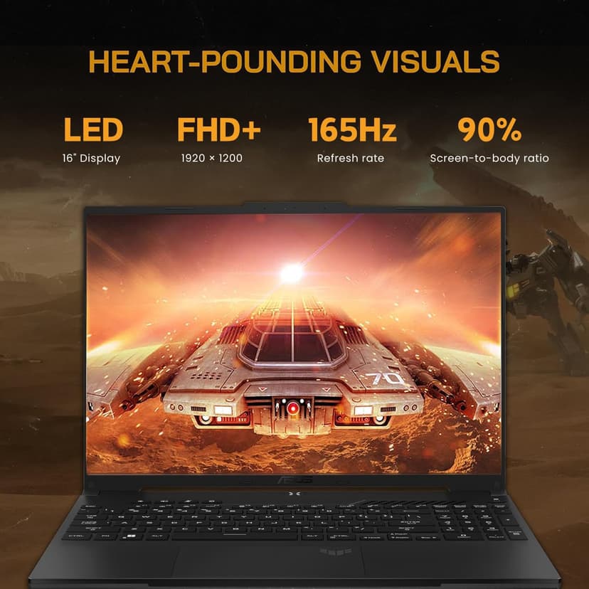 ASUS TUF 16" Ryzen 7 Ultimate Gaming Laptop, 16" FHD+ 165Hz, AMD Ryzen 7 7735HS (Beats Intel i7-13700H), AMD Radeon RX 7700S (Beats GeForce RTX 4060), 64GB DDR5 RAM, 1TB SSD, RGB Backlit KB, W11 Home