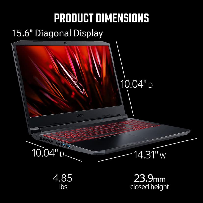 Acer Nitro 5 AN515-57-79TD Gaming Laptop | Intel Core i7-11800H | NVIDIA GeForce RTX 3050 Ti Laptop GPU | 15.6" FHD 144Hz IPS Display | 8GB DDR4 | 512GB NVMe SSD | Killer Wi-Fi 6 | Backlit Keyboard