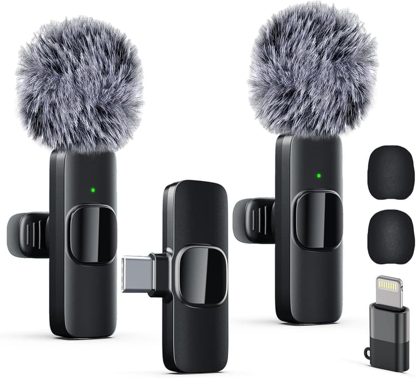 Professional Wireless Lavalier Lapel Microphone for iPhone, iPad, mini Video Recording Mic forInterview Video Podcast Vlog YouTube&Livestream, Noise Reduction, Plug &Play
