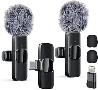 Professional Wireless Lavalier Lapel Microphone for iPhone, iPad, mini Video Recording Mic forInterview Video Podcast Vlog YouTube&Livestream, Noise Reduction, Plug &Play