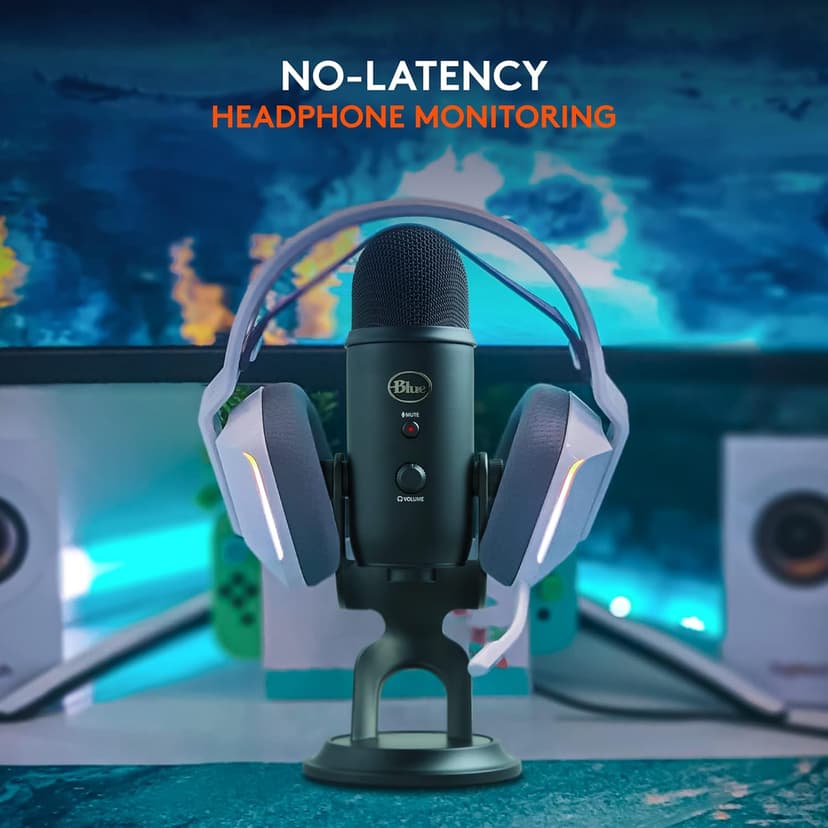 Logitech Creators Blue Yeti USB Microphone for Gaming, Streaming, Podcast, YouTube, Discord, PC, Studio Sound, Plug & Play-Blackout