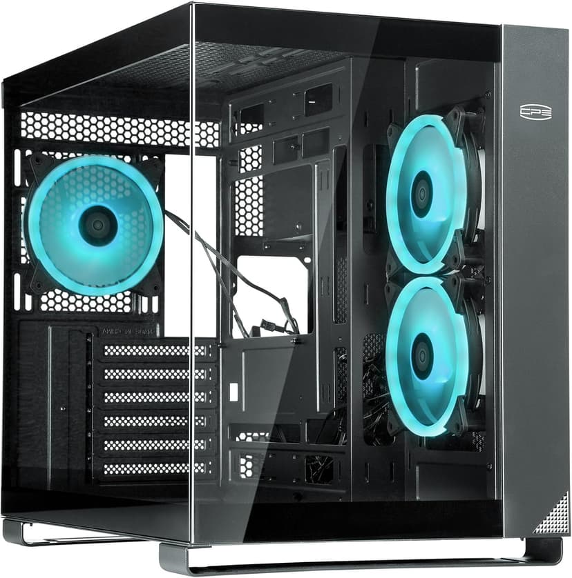 PCCOOLER C3T500 ARGB PC Case Mid Tower Desktop Computer Gaming Superior Case for ATX/M-ATX/ITX with 6 ARGB Case Fans,Column-Free Design,360MM Radiator&400MM GPU Support,Easy Installation (Black)