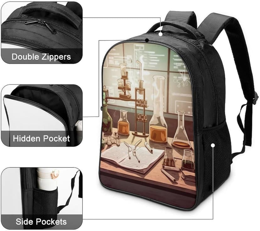 16 Inch Backpack Chemistry Lab Laptop Backpack Lightweight Full Print Travel Bag Casual Daypack for Women Men