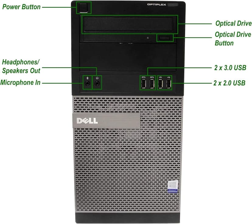 Dell Optiplex 9020 Mini Tower Desktop PC, Intel Core i7-4770-3.4 GHz, 32GB Ram, 1TB (1000GB) SSD Drive, WiFi, DVD-RW, Windows 10 Pro (Renewed)