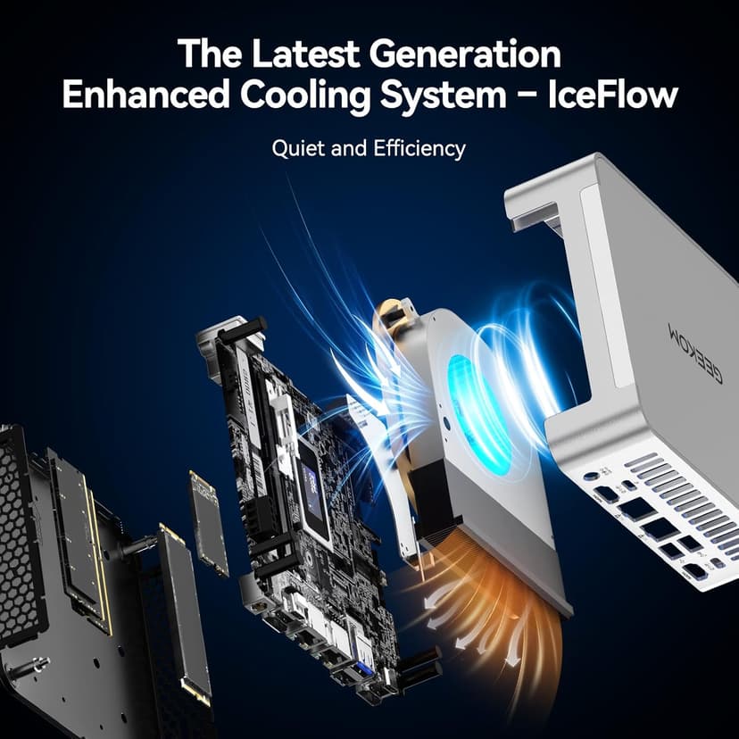 GEEKOM XT1 Mega AI Mini PC,14th Gen Intel Core Ultra U9-185H Processor (16C/22T,up to 5.1 GHz),32GB DDR5 2TB PCIe Gen4 SSD,Mini Desktop Computers Windows 11 Pro,WiFi 7/BT 5.4/Dual 2.5G LAN/USB4.0/8K