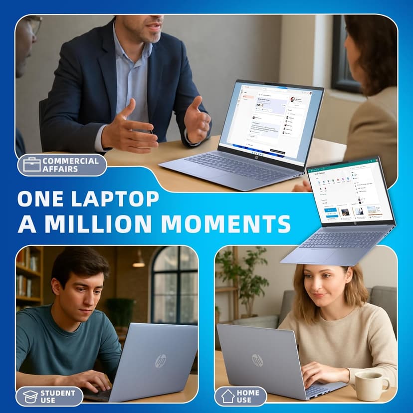 HP Pavilion 16 Touchscreen Laptop – Intel Core 7 150U (Beats i7-1355U) – 16" WUXGA Display – AI Copilot, Backlit – Windows 11 Pro, Office Pro Lifetime 65W GaN Charging– Sky Blue – 32GB RAM | 4TB SSD