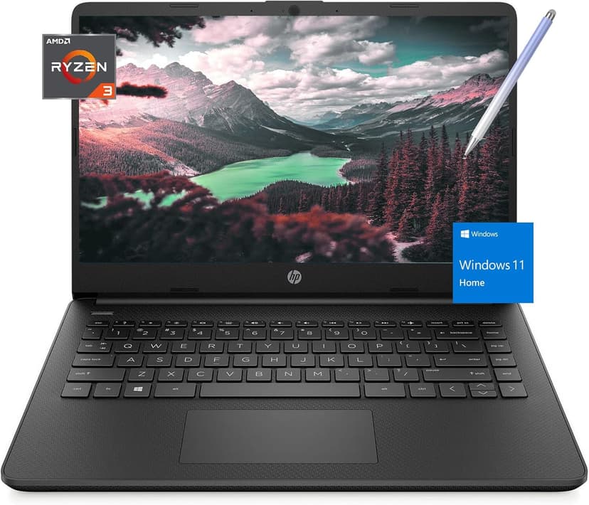 HP 14 Laptop Touchscreen with Stylus Pen - Windows 11 - AMD Ryzen 3 5300U - Wireless-AC - USB C - Long Battery Life - Webcam - College School Students Laptop Small (16GB RAM |1TB SSD)