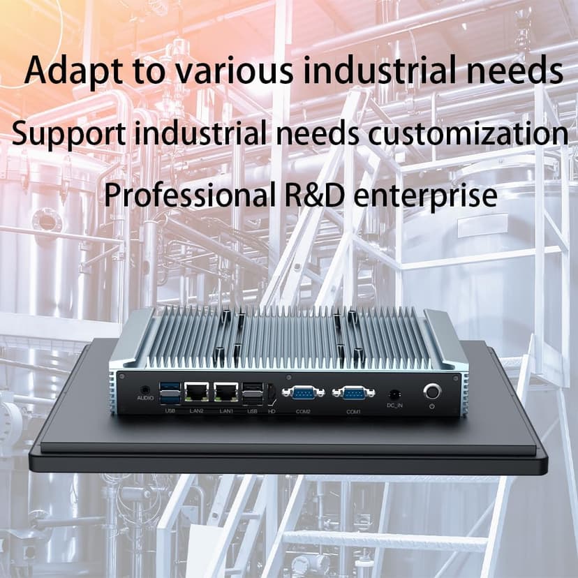 YanKe 19.0" Industrial Computer Touch Screen 10 Point Touch Industrial Computer, Resolution 1024 * 768 250nit, RJ45*2 USB*4 com*2 HD*1 WiFi+BT(J6412/8+256)