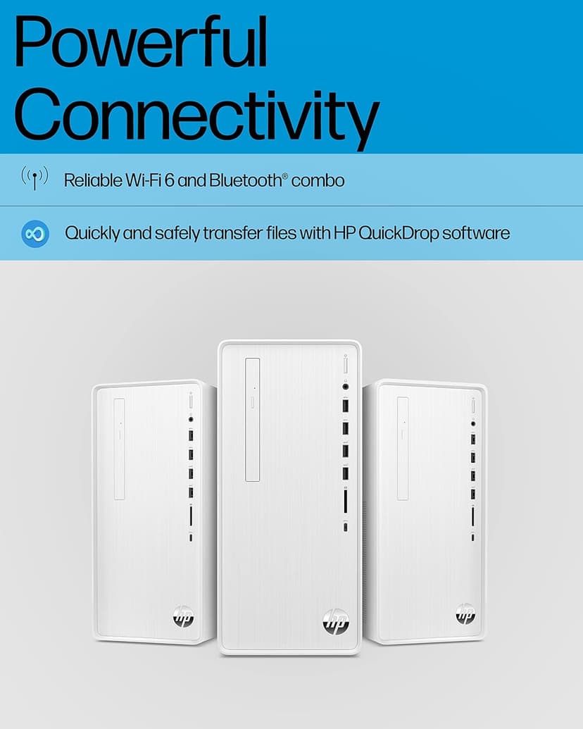 HP Pavilion TP01-3016 Home & Business Desktop, 12th Gen Intel® Core i5-12400, 12 GB DDR4 RAM, 512 GB SSD,Wi-Fi 6 + and Bluetooth® 5.2, Sleek and Compact Tower Design, No Optical Drive (Renewed)