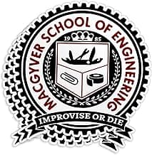 (3 Pcs) School of Engineering Stickers, School of Engineering Improvise Or Die Funny Engineer 2" Waterproof Die-Cut Vinyl Sticker Decal for Cars Bumper Laptop Water Bottles, Phone Decal Gifts 2 Inches