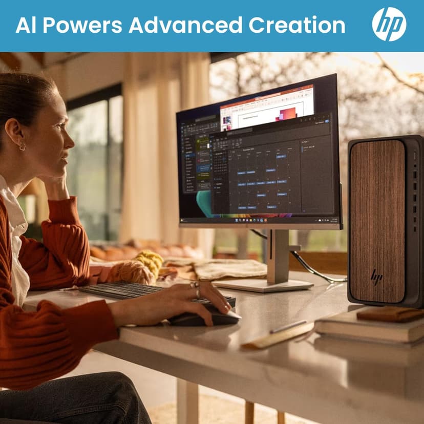 HP 2025 OmniDesk M03 Premium Business Next Gen AI PC Desktop, Intel Core Ultra 7 265, 64GB DDR5 RAM, 2TB SSD, Windows 11 Pro, USB-C, Wi-Fi 6, Wired KB & Mouse, Bundle with ADATA 512GB External SSD