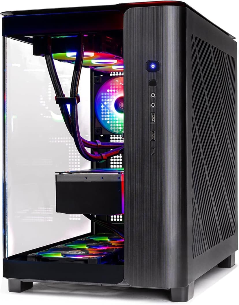 Skytech King 95 Gaming PC Desktop, Ryzen 9 9900X 4.4 GHz (5.6GHz Turbo Boost), NVIDIA RTX 5070 12GB GDDR7, 1TB Gen4 NVMe SSD, 32GB DDR5 RAM 6000 RGB, 850W Gold PSU, 360mm ARGB AIO, Wi-Fi, Win 11