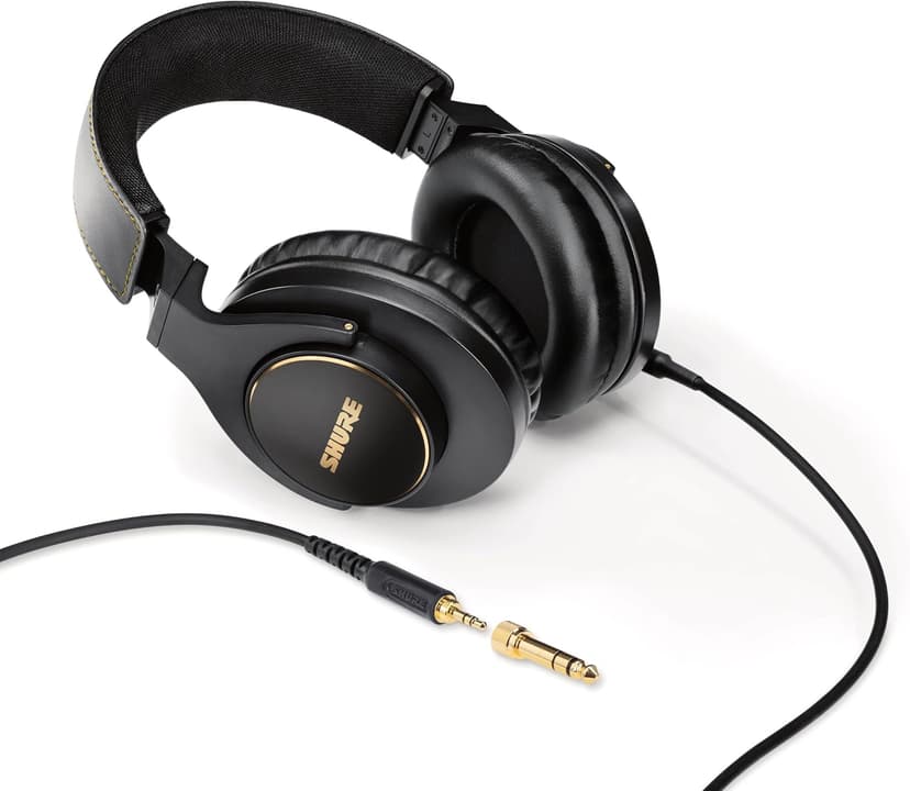 Shure SRH840A Over-Ear Wired Headphones for Critical Listening & Monitoring, Professional Headset, Tailored Frequency Response, Superior Detailed Sound, Adjustable & Collapsible Design - 2022 Version