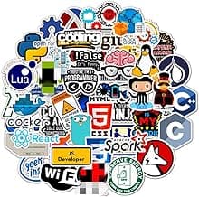 Tuqiso Programming Stickers for Developers, Coders, Programmers, Hackers, Geeks, and Engineers,Developper Stickers for Laptop (50 pcs)