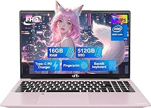 NIMO 15.6 FHD Student Laptop, 16GB RAM, 1TB SSD, Intel Pentium Quad-Core N100(Beat to i3-1115G4, Up to 3.4GHz), 2 Years Warranty, Backlit Keyboard, Fingerprint, Win 11, Rose Gold