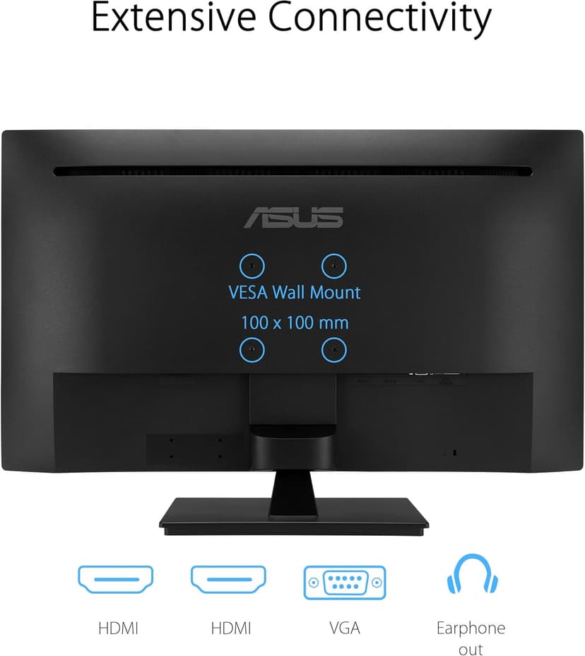 ASUS 32 Inch 1080P Monitor (VA329HE) - Full HD, IPS, 75Hz, Adaptive-Sync, Eye Care, Low Blue Light, Flicker Free, HDMI, VGA, Wall Mountable, Tilt Adjustable, Black