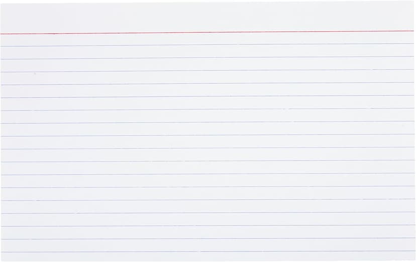 Amazon Basics Ruled Lined Index Note Cards, 500 Count, 5 Pack of 100, White, 5 in x 8 in