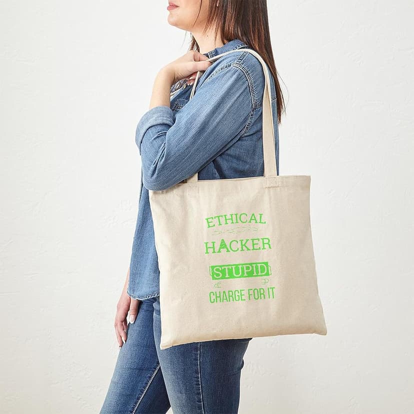 CafePress Cybersecurity Computer Hacking Ethical Hacker Reusable Natural Beige Canvas Shopping Bag