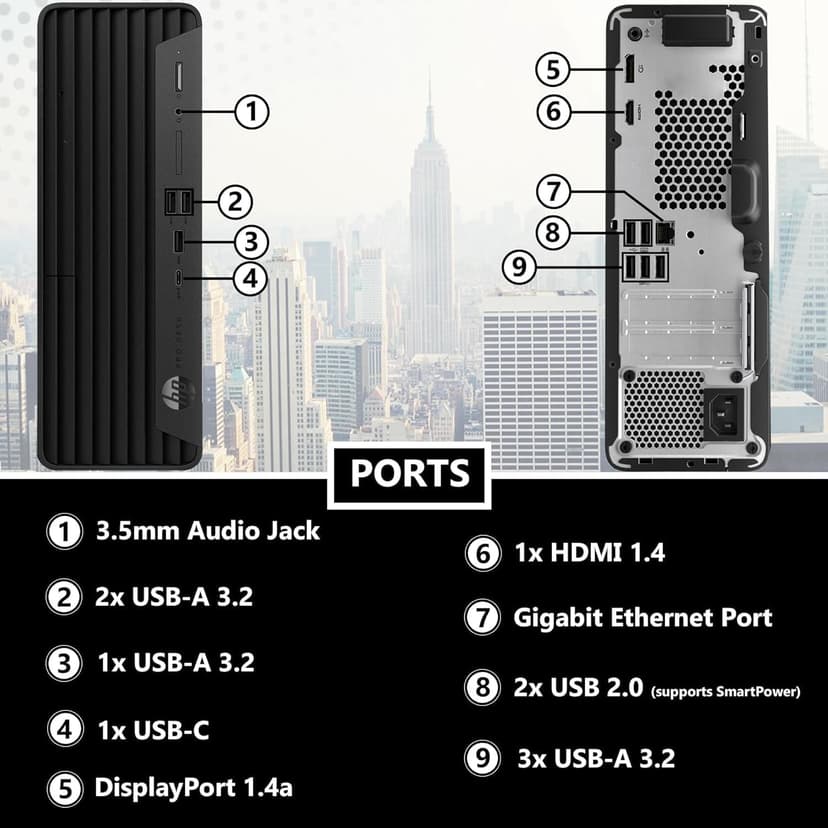 HP ProDesk 400 G9 SFF Business Desktop Computer, Intel CPU, 32GB RAM, 1TB PCle SSD, Dual 4K Display Support, USB-C, HDMl, RJ-45, Wi-Fi, Wired Keyboard & Mouse, Windows 11 Pro