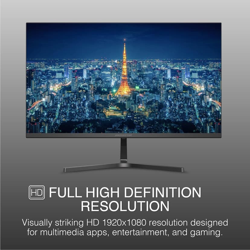 Packard Bell airFrame 21" FHD Monitor, 1920x1080, Ultrawide, VESA Mount Compatible, Tilt Adjustment, HDMI/VGA, Slim Bezel, for Home, Office, and Light Gaming