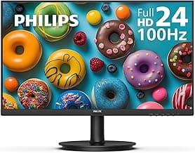 PHILIPS 24 inch Frameless Full HD (1920 x 1080) 100Hz Monitor, VESA, HDMI x1, VGA Port x1, Eye Care, 4 Year Advance Replacement Warranty, 241V8LB