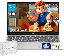 HP 15.6 Business Touchscreen Laptop Computer - w/Office Lifetime & Windows 11 Pro & DVD Drive | 15.6" HD 250 nits Touch Display | Intel i3 1215U | Wi-Fi6 | 32GB RAM • 1TB SSD