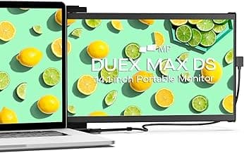 Mobile Pixels 2025 Duex Max DS 14.1'' FHD 1080p Laptop Screen Extender, USB Type-C/HDMI Ports, Portable Monitor for 14'' to 17 Inch Laptops, Compatible with macOS/Windows/Apple/Android/Switch(Black)