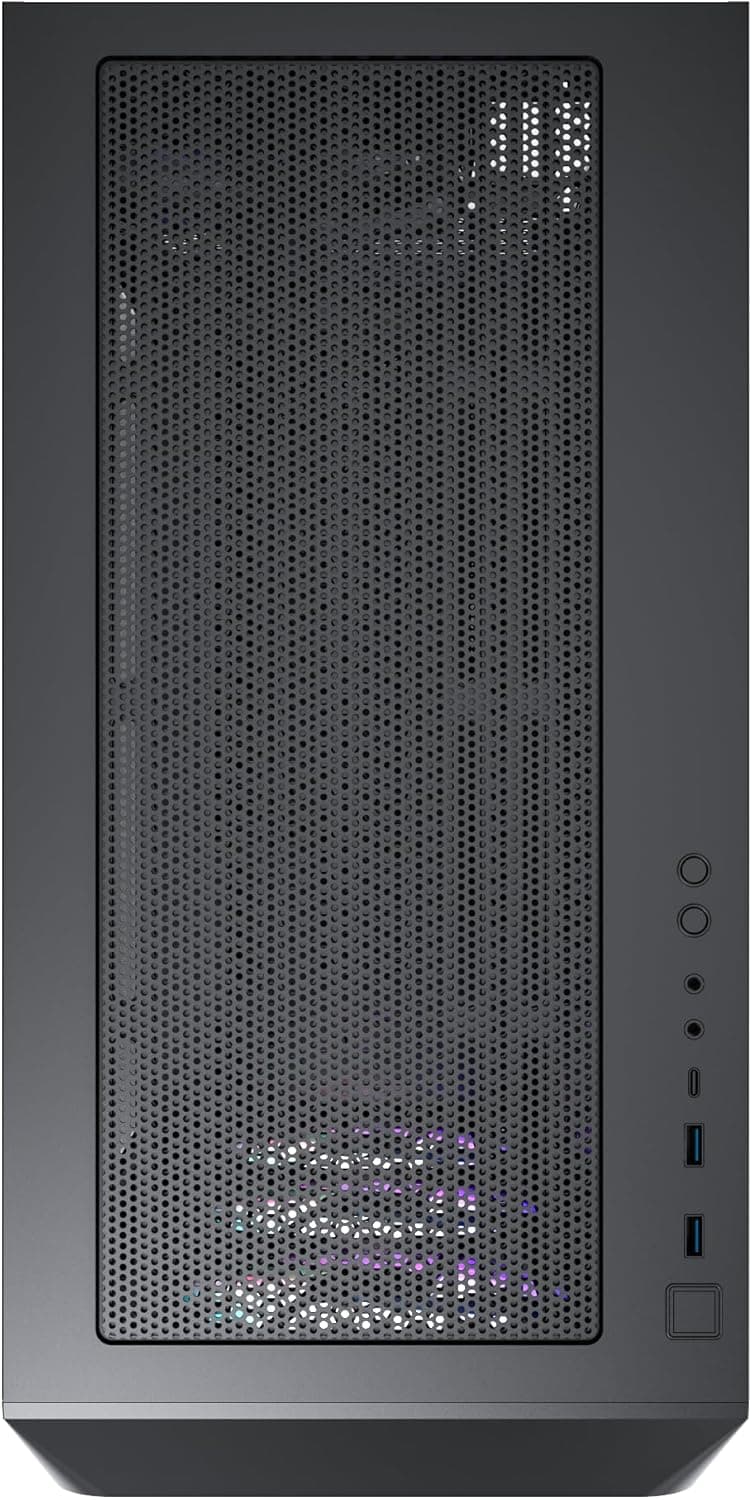 Montech AIR 903 MAX, E-ATX Mid Tower Case, High Airflow, 3X 140mm ARGB PWM & 1x 140mm PWM Fans Pre-Installed, Tempered Glass Side Panel, Mesh Front, Type-C, Support 4090 GPUs, Black