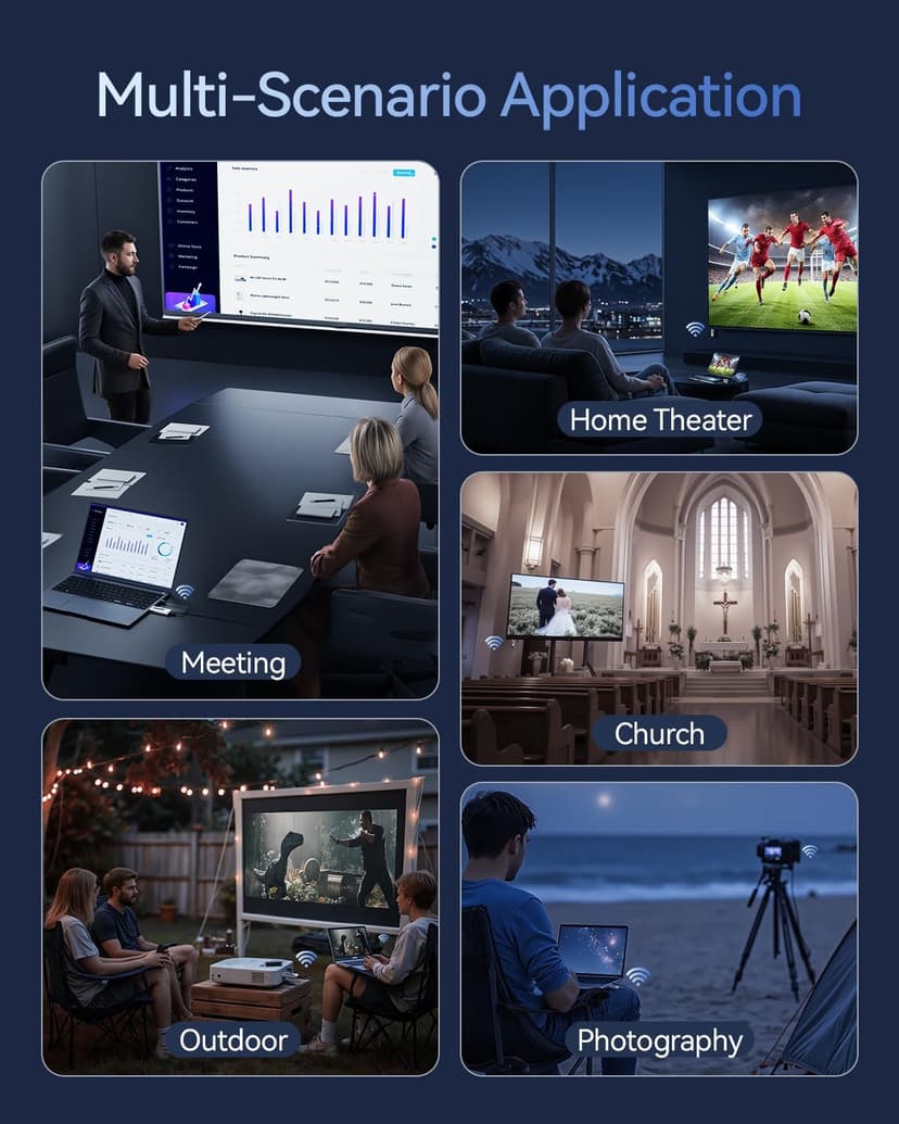 2025 Upgraded Wireless HDMI Transmitter and Receiver 328FT/100M, LED Display, 4K Decode 1080P@60Hz Ultra HD Video Output, Plug&Play 5G+2.4G for Video and Audio to Monitor from PC/Projector/TV Box