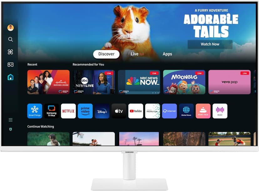 SAMSUNG 27-Inch M5 (M50D) Series FHD Smart Monitor with Streaming TV, Speakers, HDR10, Gaming Hub, Multiple Ports, Workout Tracker, Vision Accessibility Tools, LS27DM501ENXZA, 2024