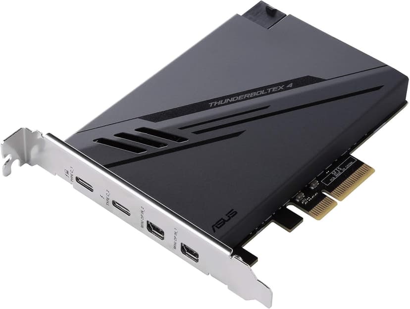 ASUS ThunderboltEX 4 with Intel® Thunderbolt™ 4 JHL 8540 Controller, 2 USB Type-C Ports, up to 40Gb/s bi-Directional Bandwidth, DisplayPort 1.4 Support, up to 100W Quick Charge, Black