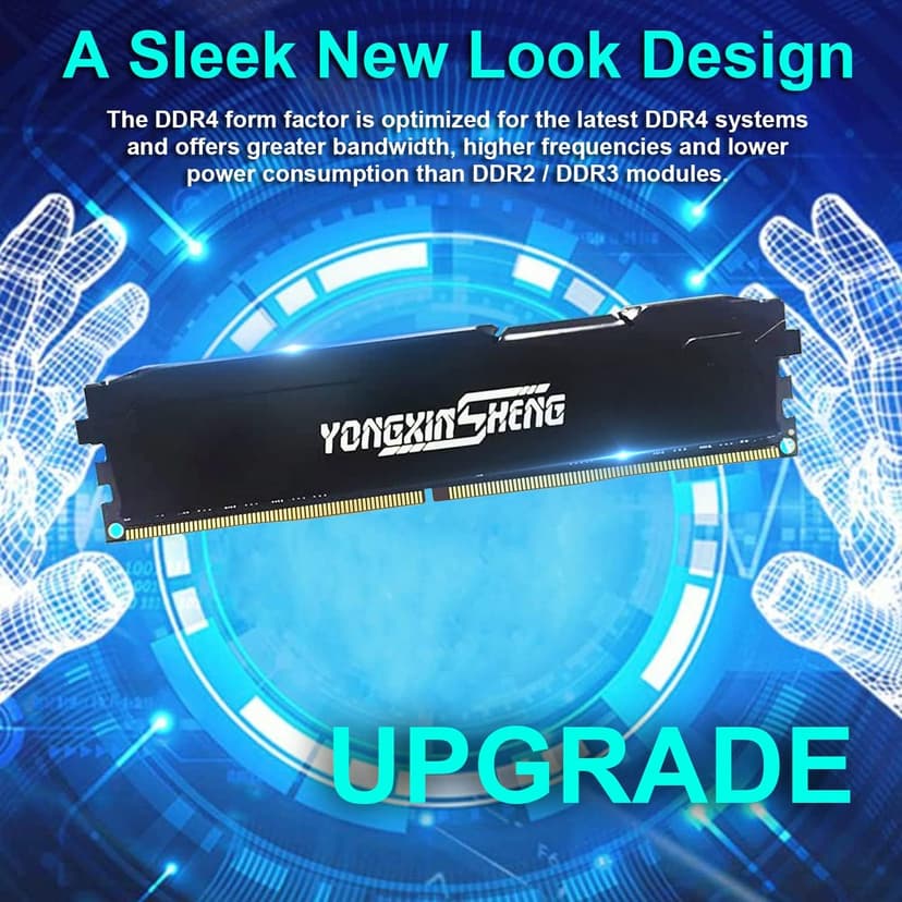 DDR4 3600MHz 16GB Desktop RAM PC4-28800 UDIMM Non-ECC Unbuffered 1.35V 288-Pin CL18 PC Computer Memory Upgrade Module Memory Support XMP 2.0 Auto Overclocking