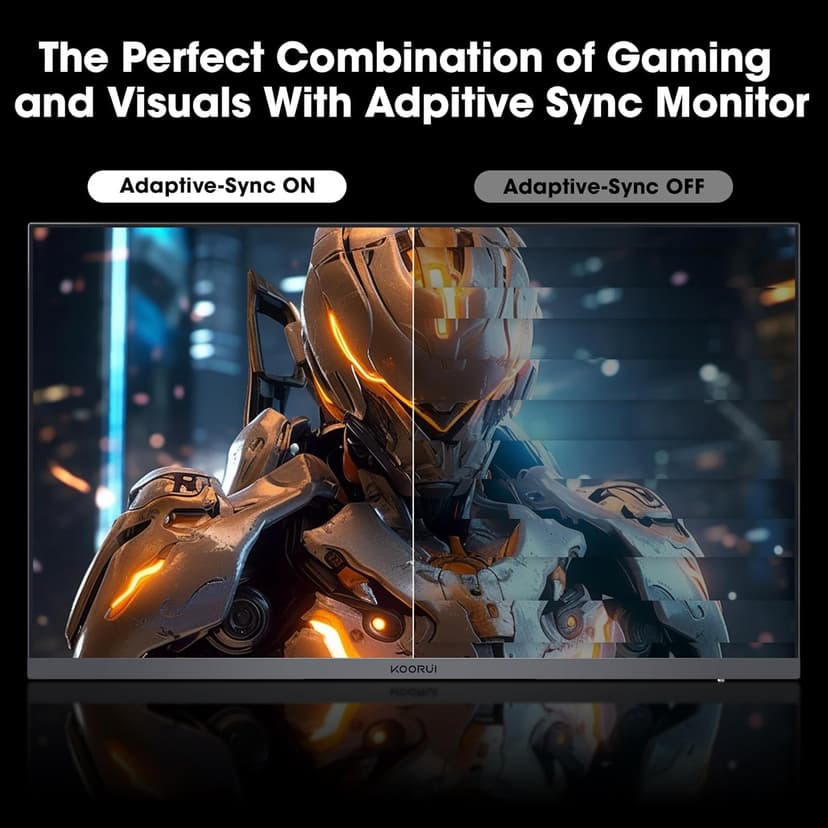 KOORUI 24 inch Curved Gaming Monitor 180Hz FHD 1080P Computer Monitor,1ms 1500R VA Display,Adaptive Sync, FreeSync Premium,HDR10,HDMI2.0X2&DP1.2,VESA Compatible,Tilt Adjustable,Eye Care,24E6CA