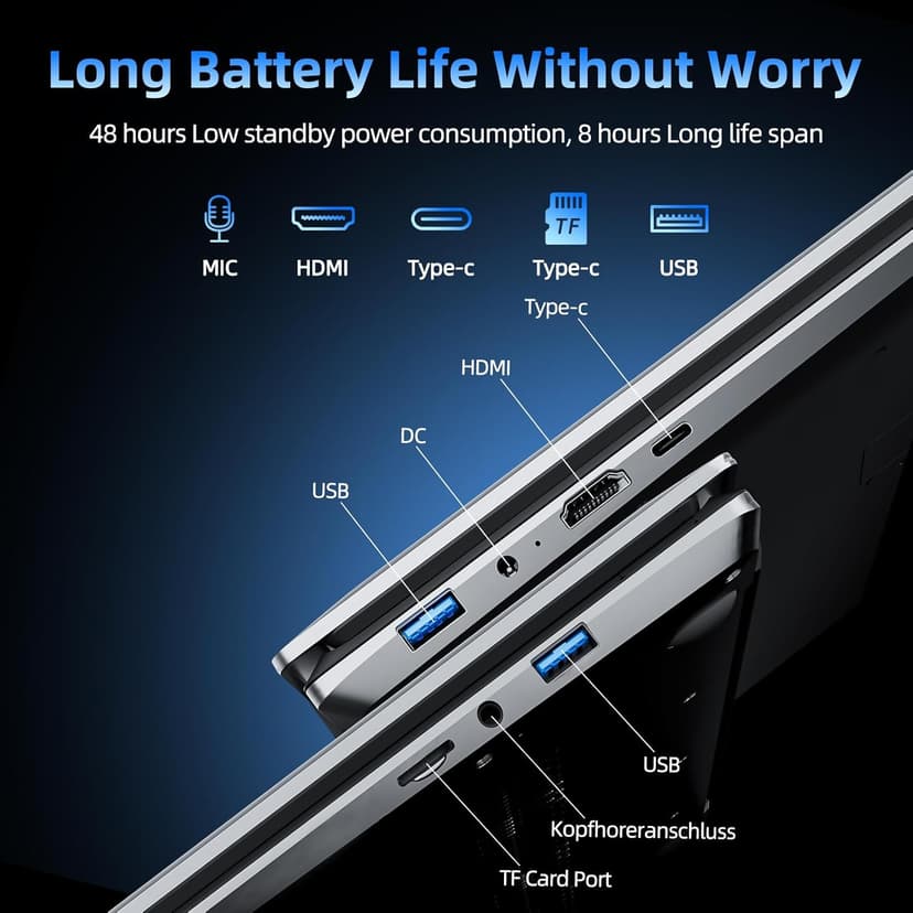 SGIN Windows 11 Laptops, 17.3 Inch Laptop Computer with Core i3 CPU, 4GB DDR4 128GB SSD, 60800mWh Battery, FHD IPS Display, Type-C, 5G WiFi, BT4.2, Webcam, USB3.2, HDMI, for Student and Business