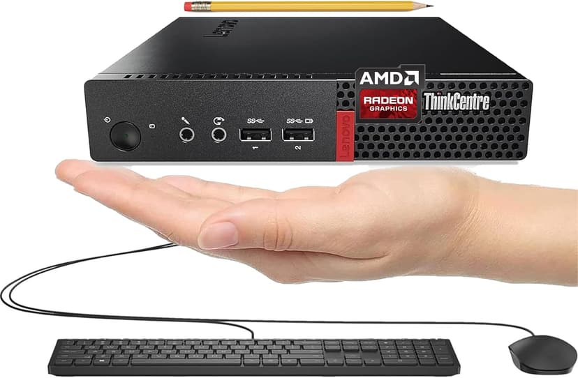 Lenovo ThinkCentre Mini Business Desktop, 16GB RAM, 256GB SSD, AMD Dual-Core Processor, Dual-Display Support, Wi-Fi, Bluetooth, USB, RJ-45, Keyboard&Mouse Included, Windows 11 Pro, Just 1 Liter Volume